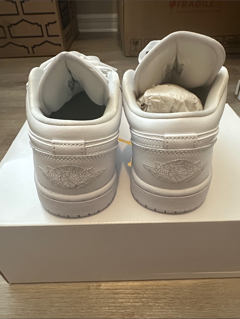 Nike Air Jordan women’s White Leather Sneakers - Picture 3 of 4
